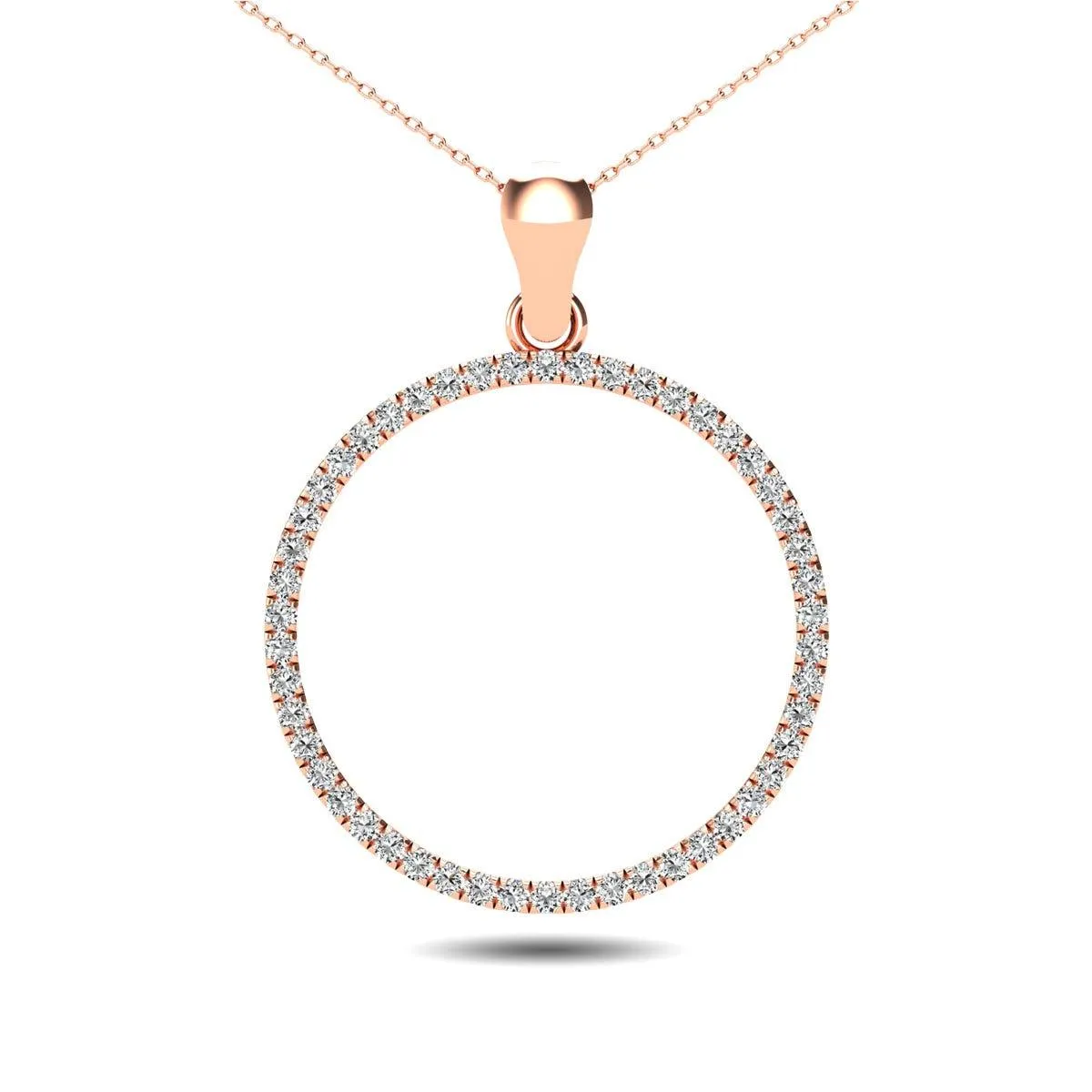 10K Rose Gold 1/6 Ct.Tw. Diamond Circle Pendant