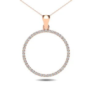 10K Rose Gold 1/6 Ct.Tw. Diamond Circle Pendant