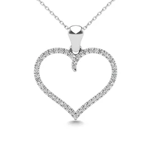 10K White Gold 1/6 Ctw Diamond Heart Pendant