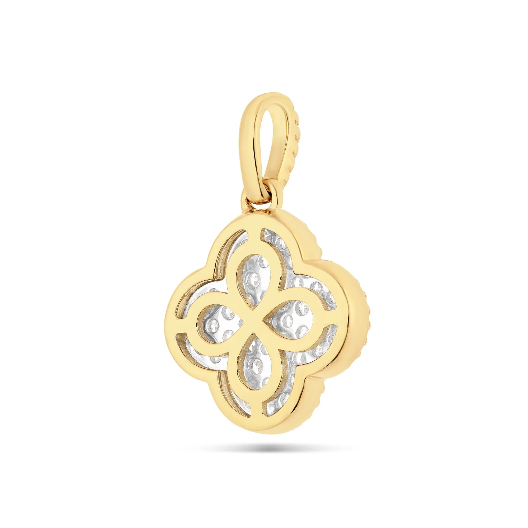 14k Gold Diamond Clover Necklace