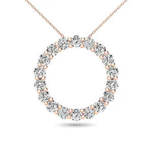 14K Rose Gold 2/5 Ct.Tw. Diamond Circle Pendant