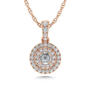 14K Rose Gold Diamond 3/8 Ct.Tw. Fashion Pendant