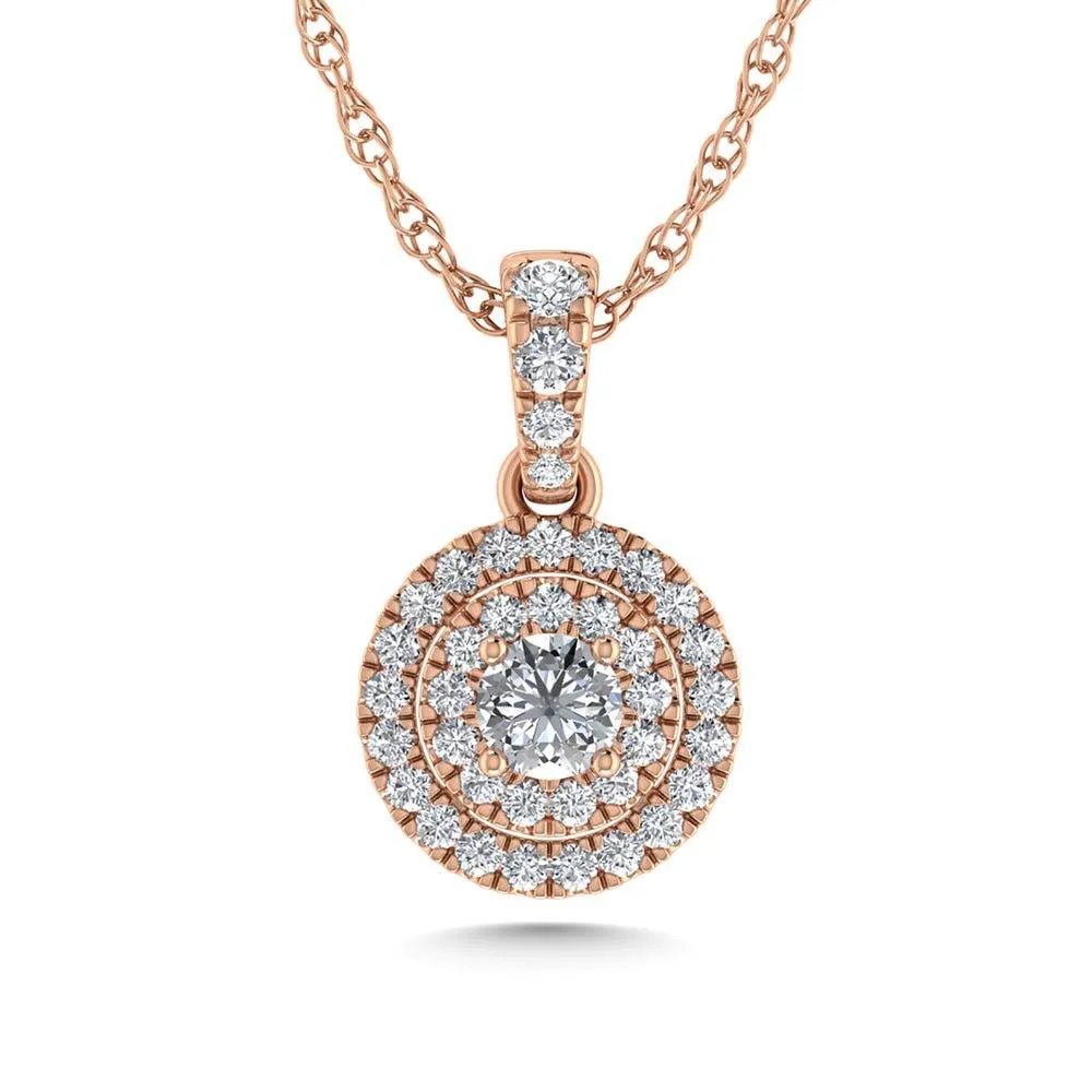 14K Rose Gold Diamond 3/8 Ct.Tw. Fashion Pendant