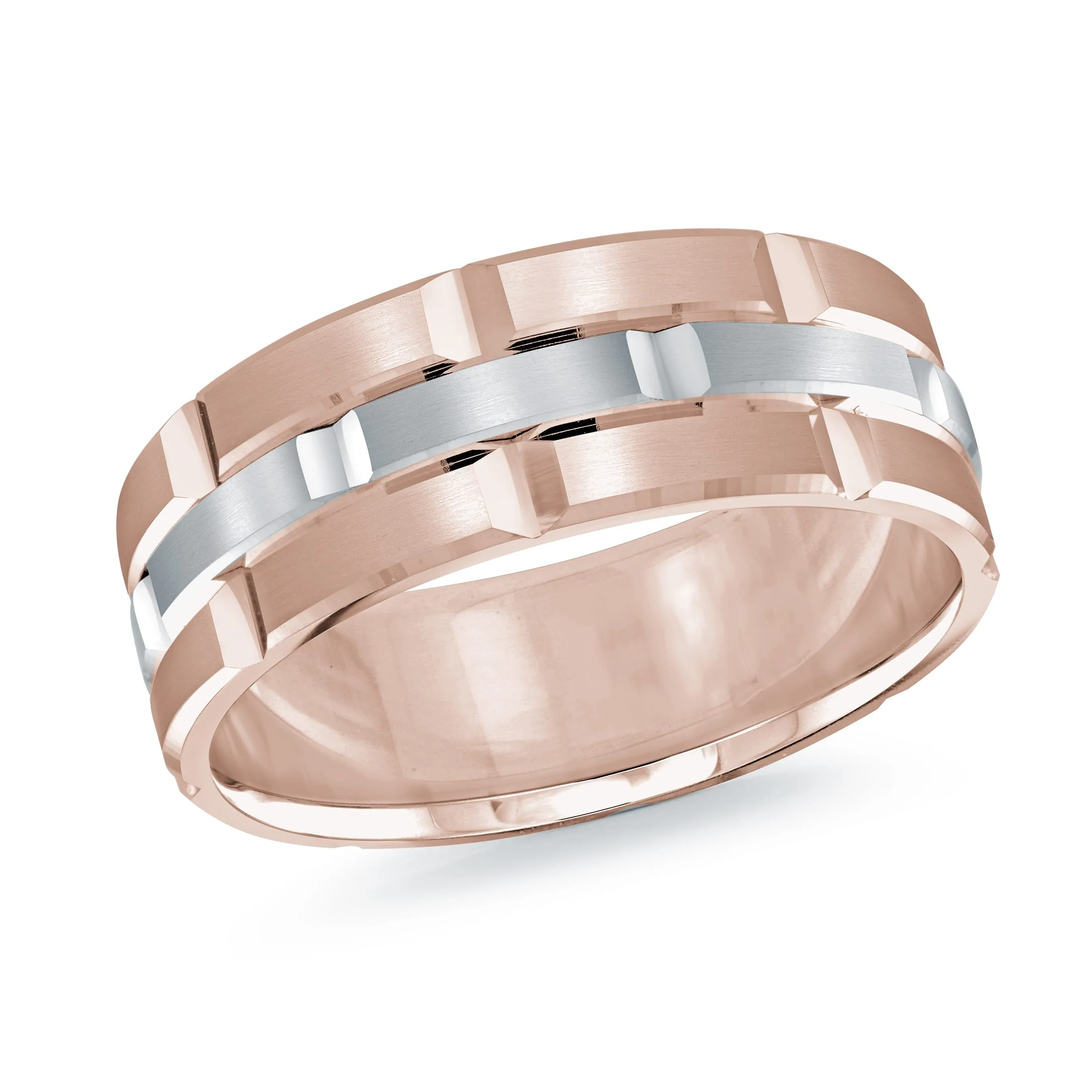 14K Rose Gold with 14K White Gold Ring from the Executif Collection by Malo - FJM-002-8PW