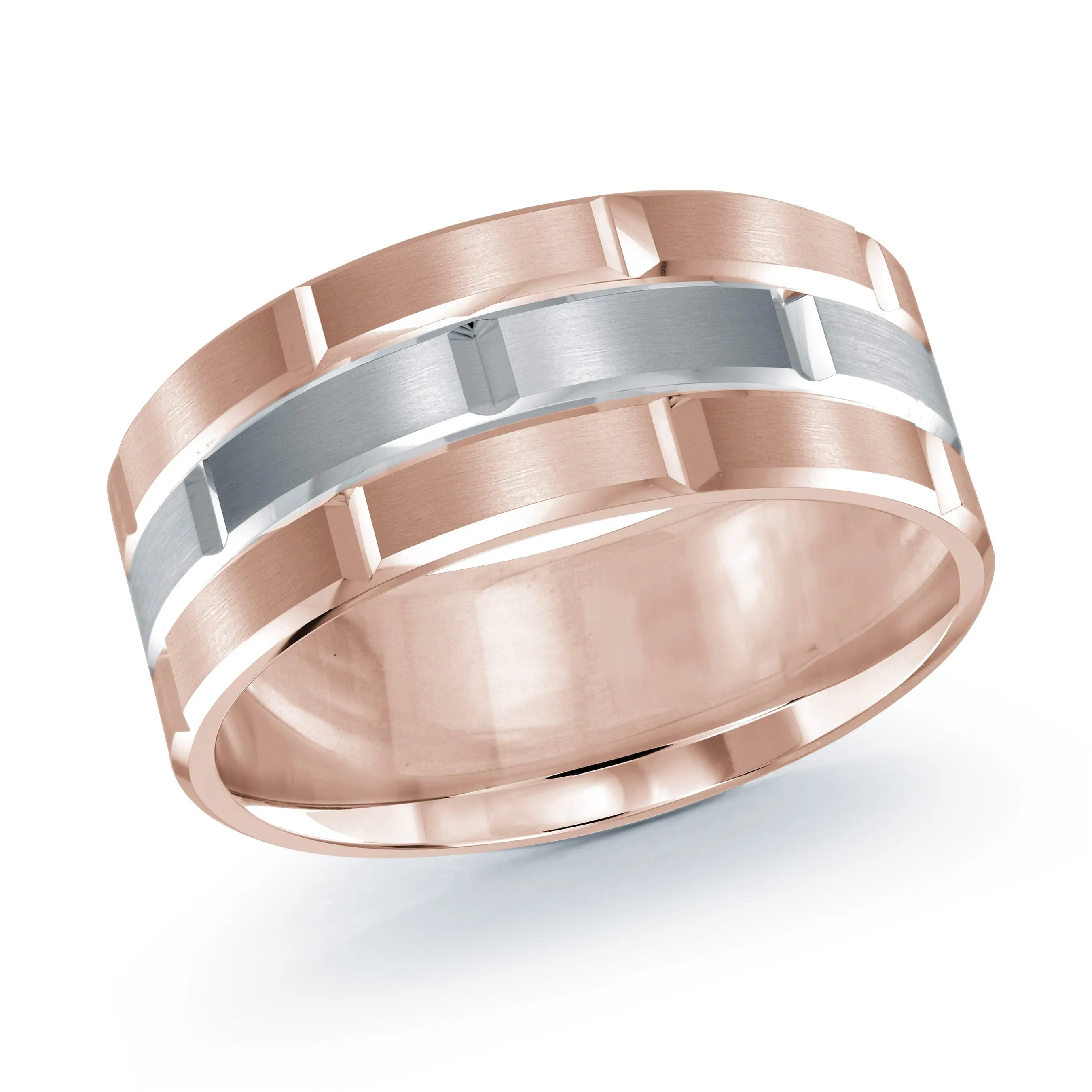 14K Rose Gold with 14K White Gold Ring from the Executif Collection by Malo - FJM-002-8PW