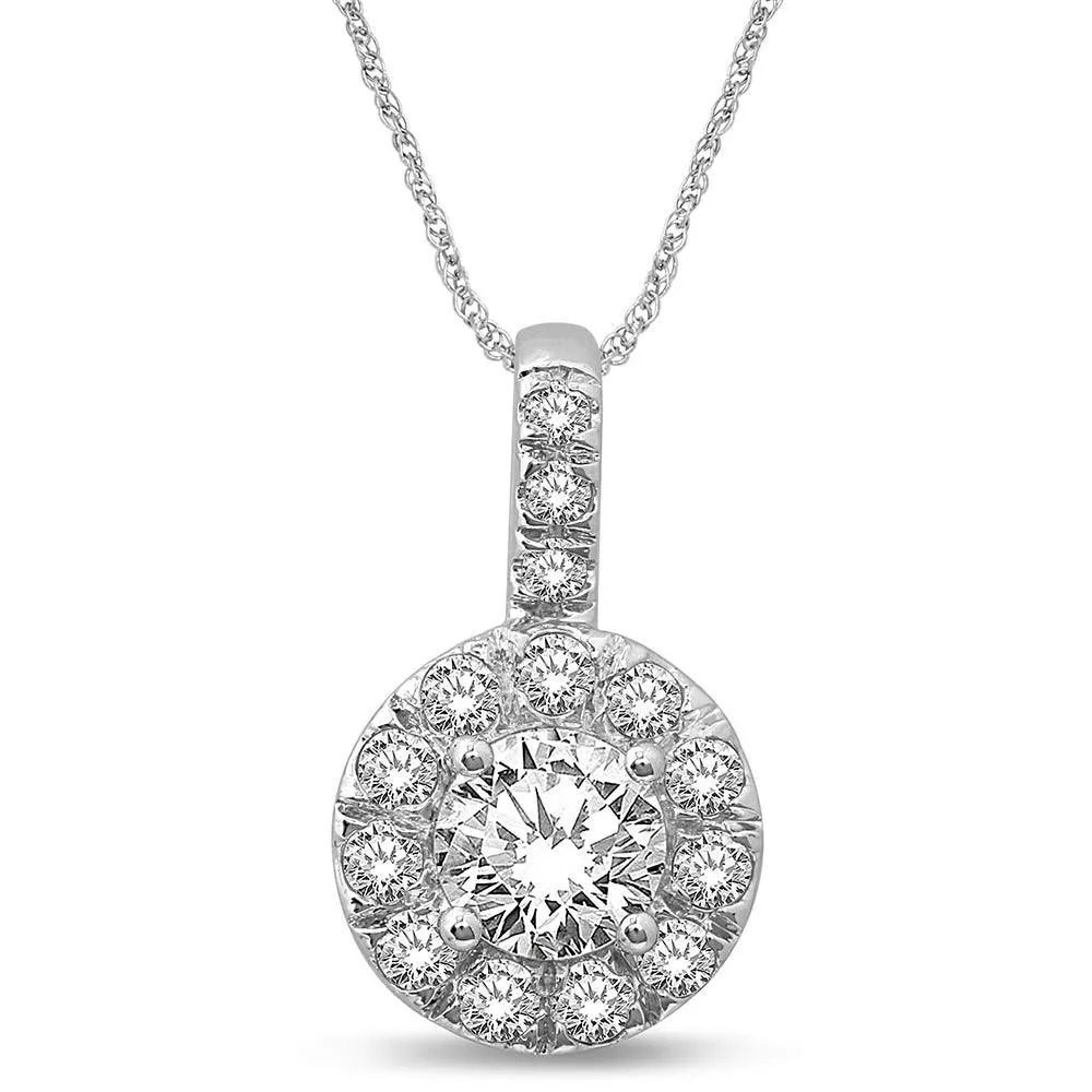 14K White Gold 1 Ct.Tw. Diamond Fashion Pendant