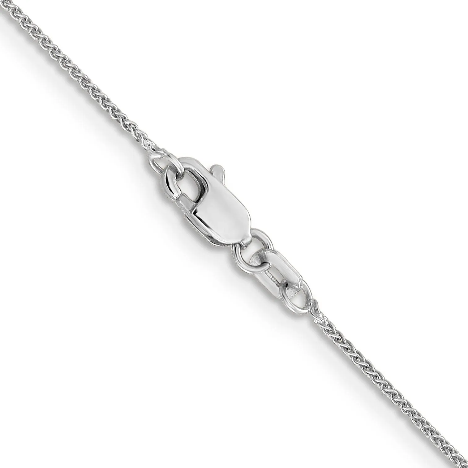 14k White Gold 1.00mm Solid Polish Spiga Chain