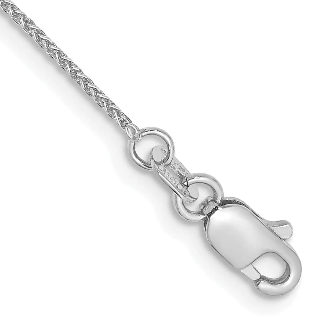 14k White Gold 1.00mm Solid Polish Spiga Chain