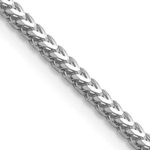 14k White Gold Polished 2.00mm Franco Chain