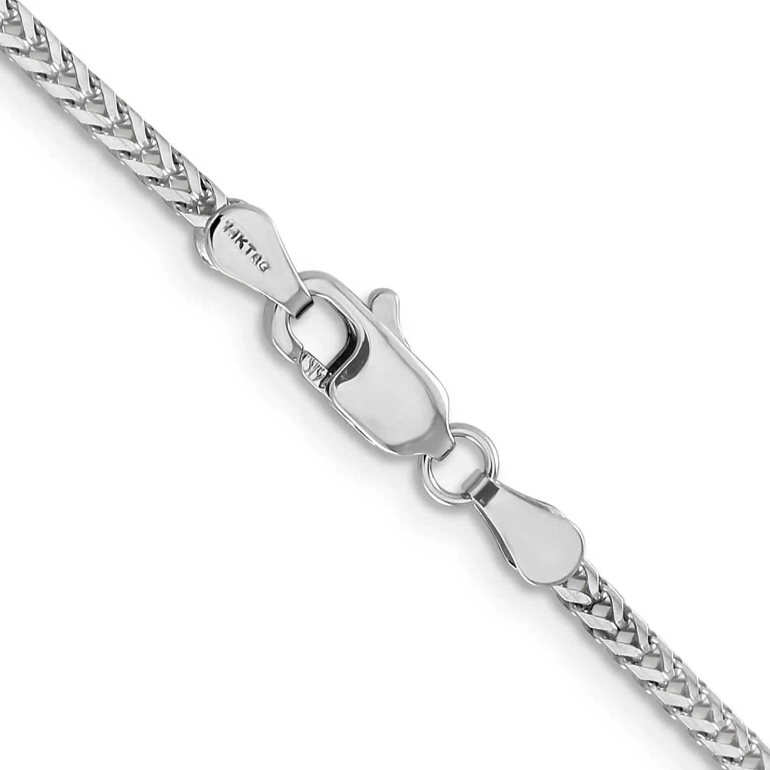 14k White Gold Polished 2.00mm Franco Chain