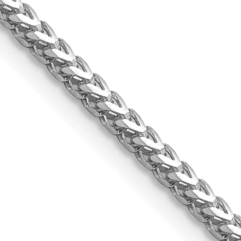 14k White Gold Polished 2.00mm Franco Chain