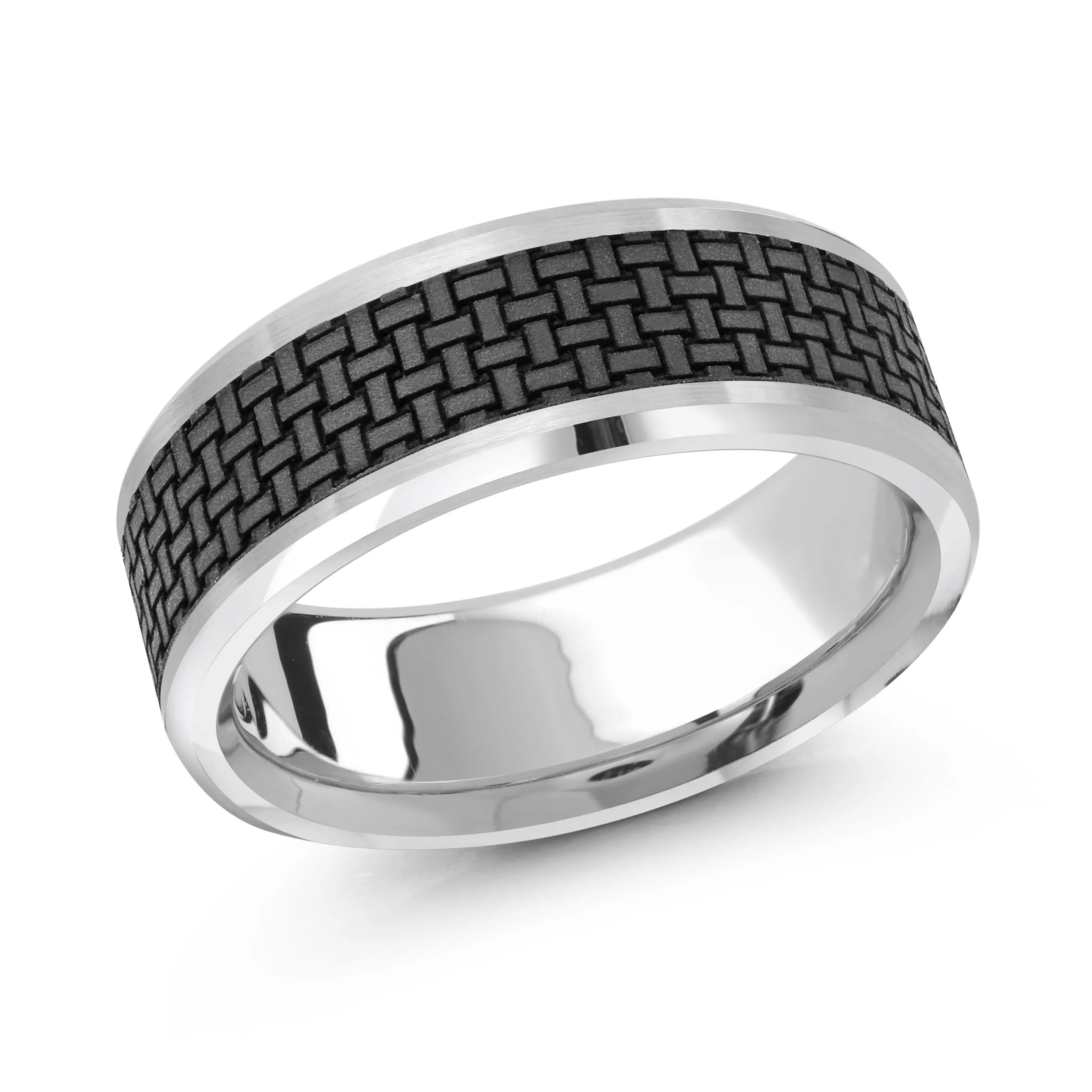 14K White Gold Ring from the Noir Collection by Malo - MRDA-043-8W