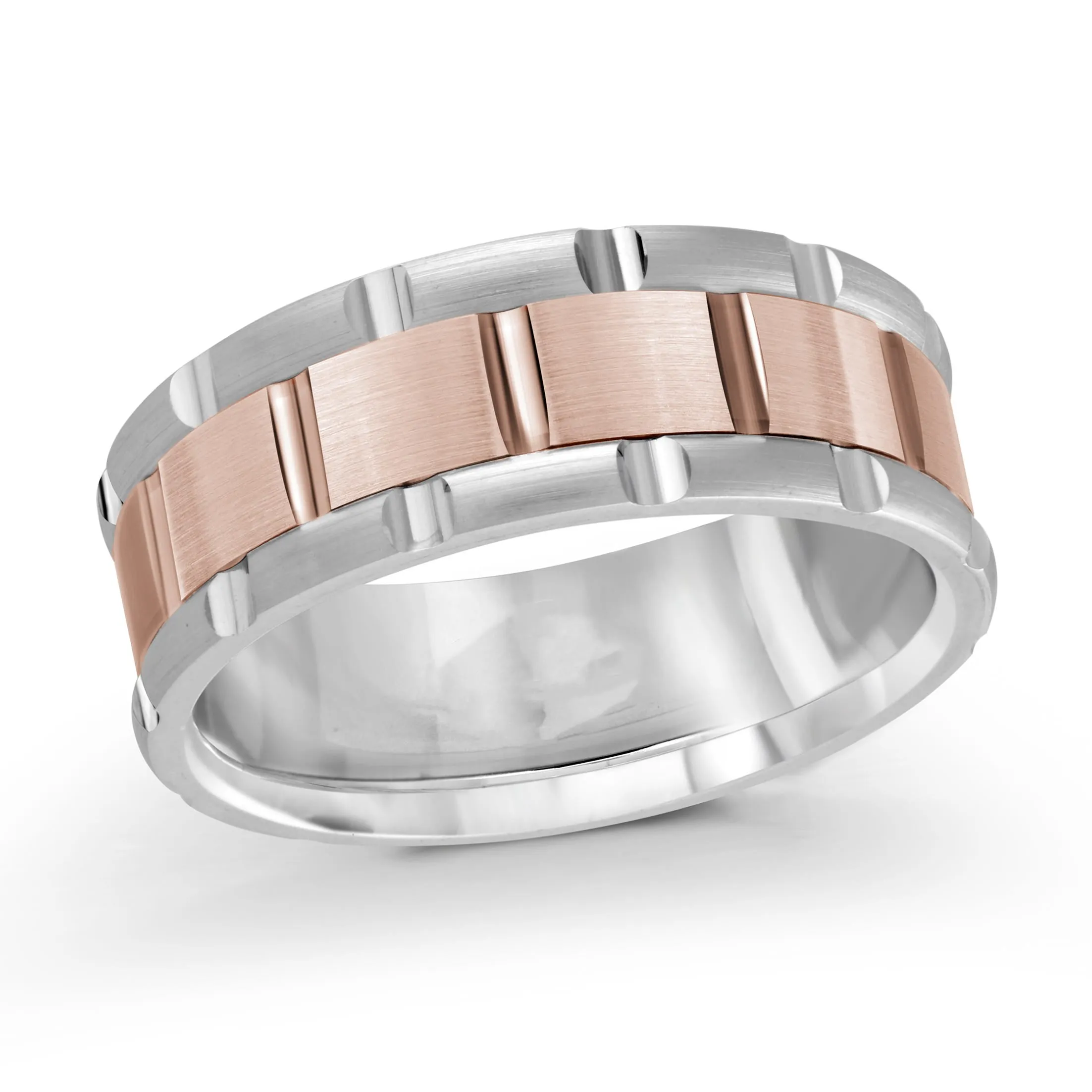 14K White Gold with 14K Rose Gold Ring from the Executif Collection by Malo - MRD-044-7WP