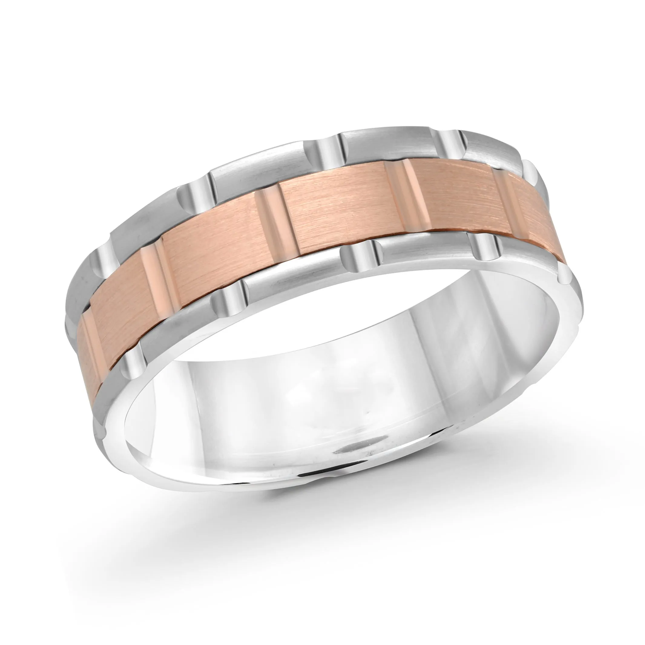 14K White Gold with 14K Rose Gold Ring from the Executif Collection by Malo - MRD-044-7WP