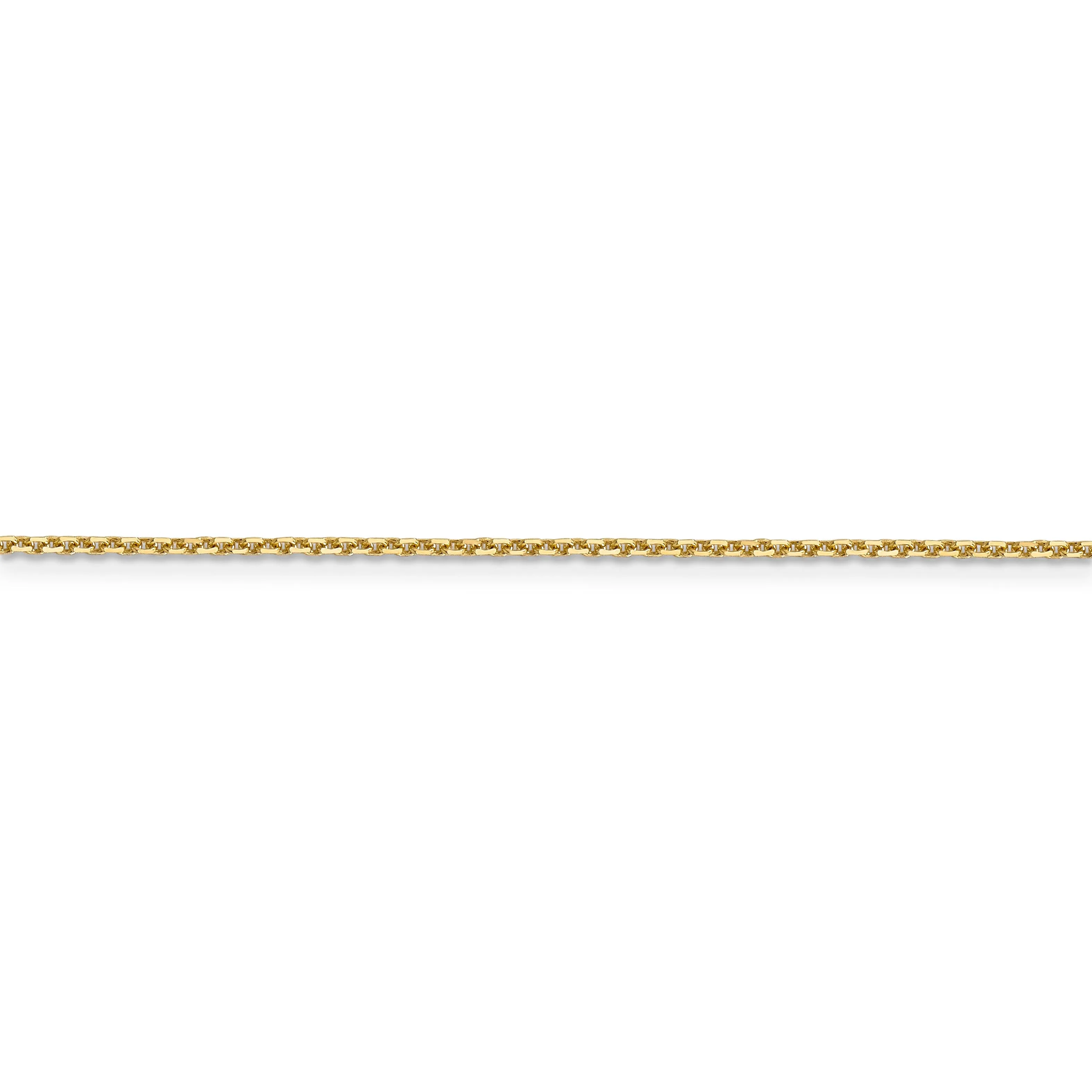 14k Yellow Gold 1.45mm Round Link Cable Chain