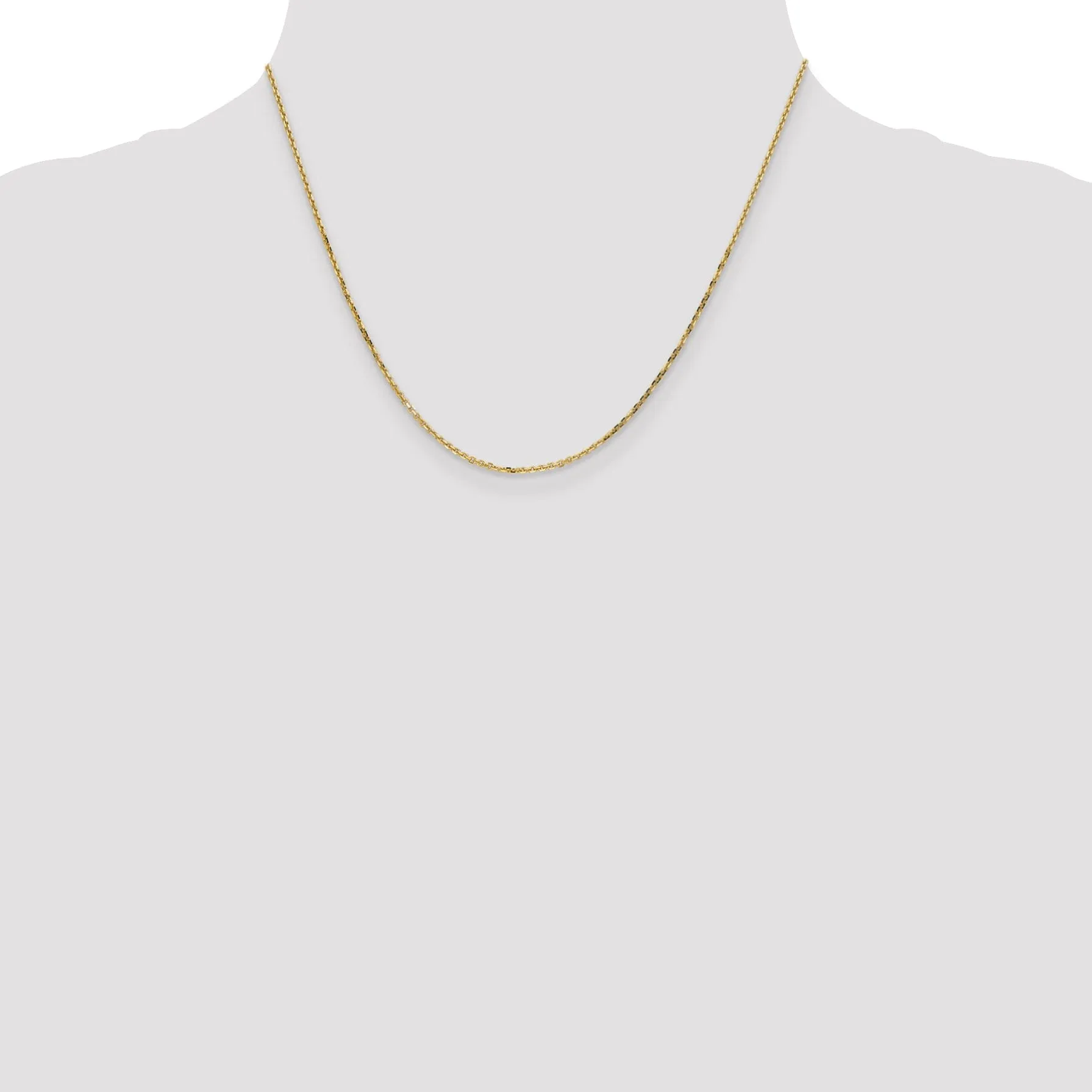 14k Yellow Gold 1.45mm Round Link Cable Chain