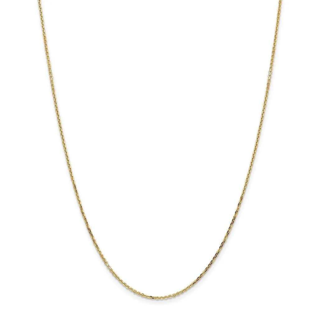 14k Yellow Gold 1.45mm Round Link Cable Chain