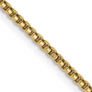 14k Yellow Gold 1.50mm Hollow Round Box Chain