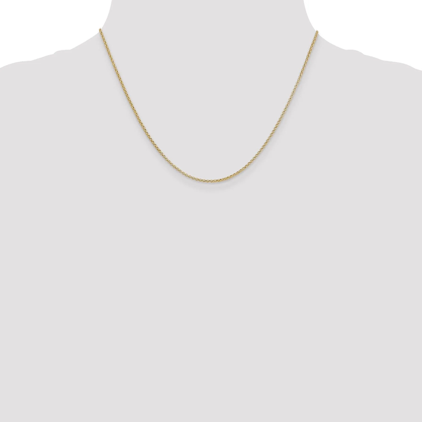 14k Yellow Gold 1.55 mm Rolo Pendant Chain