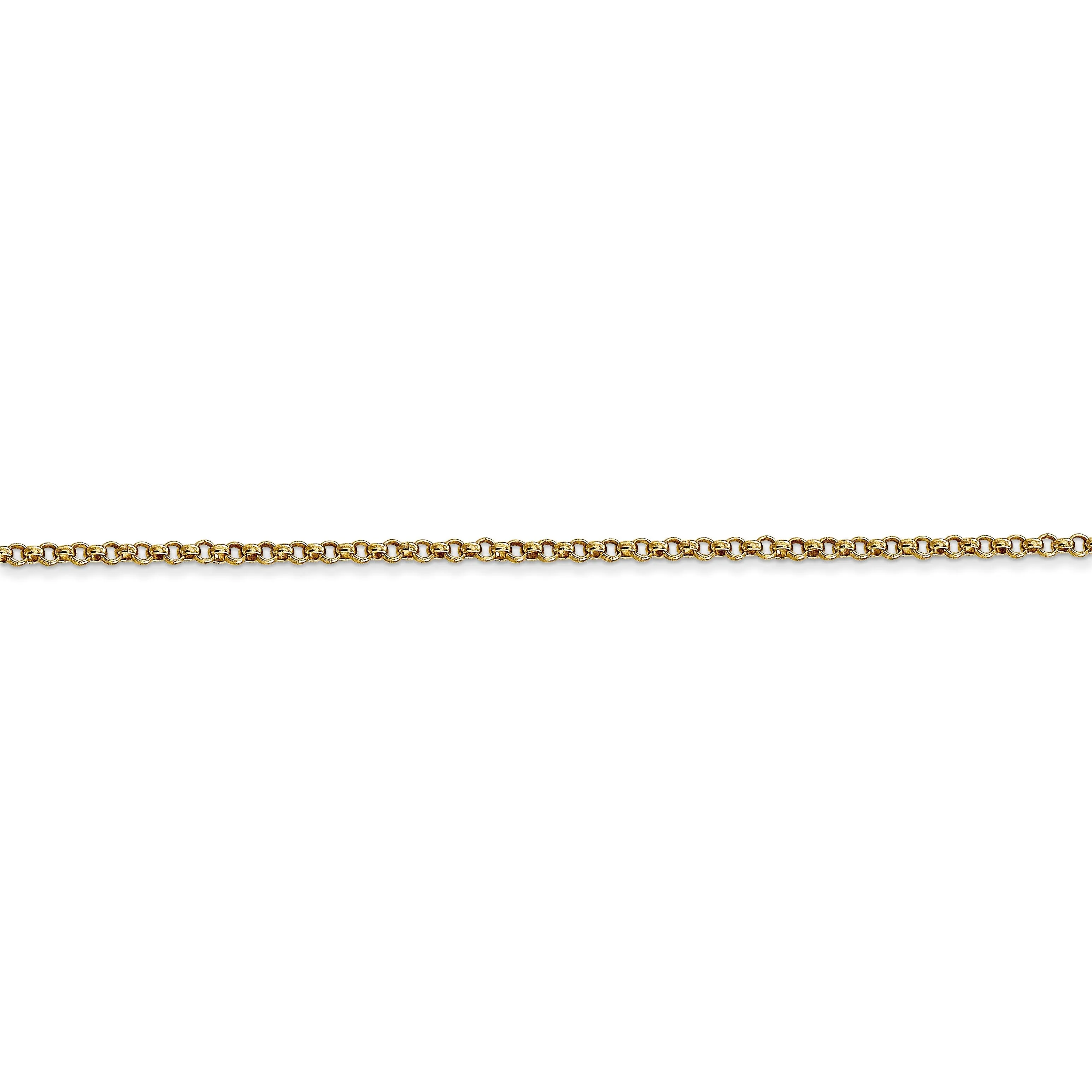 14k Yellow Gold 1.55 mm Rolo Pendant Chain