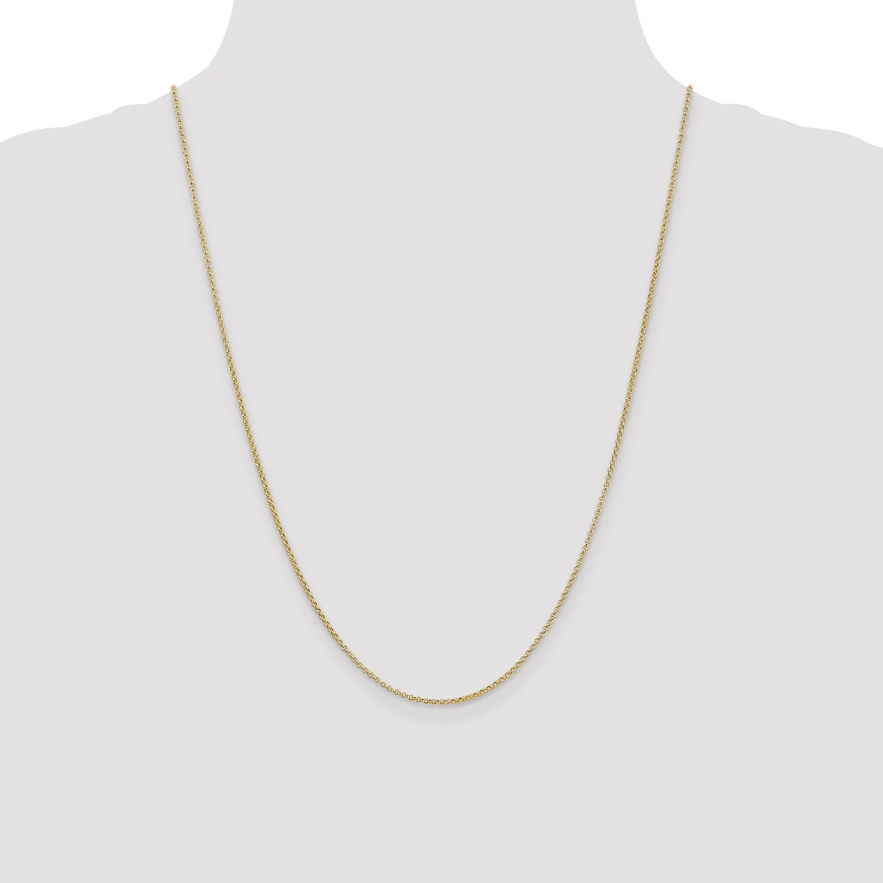 14k Yellow Gold 1.55 mm Rolo Pendant Chain