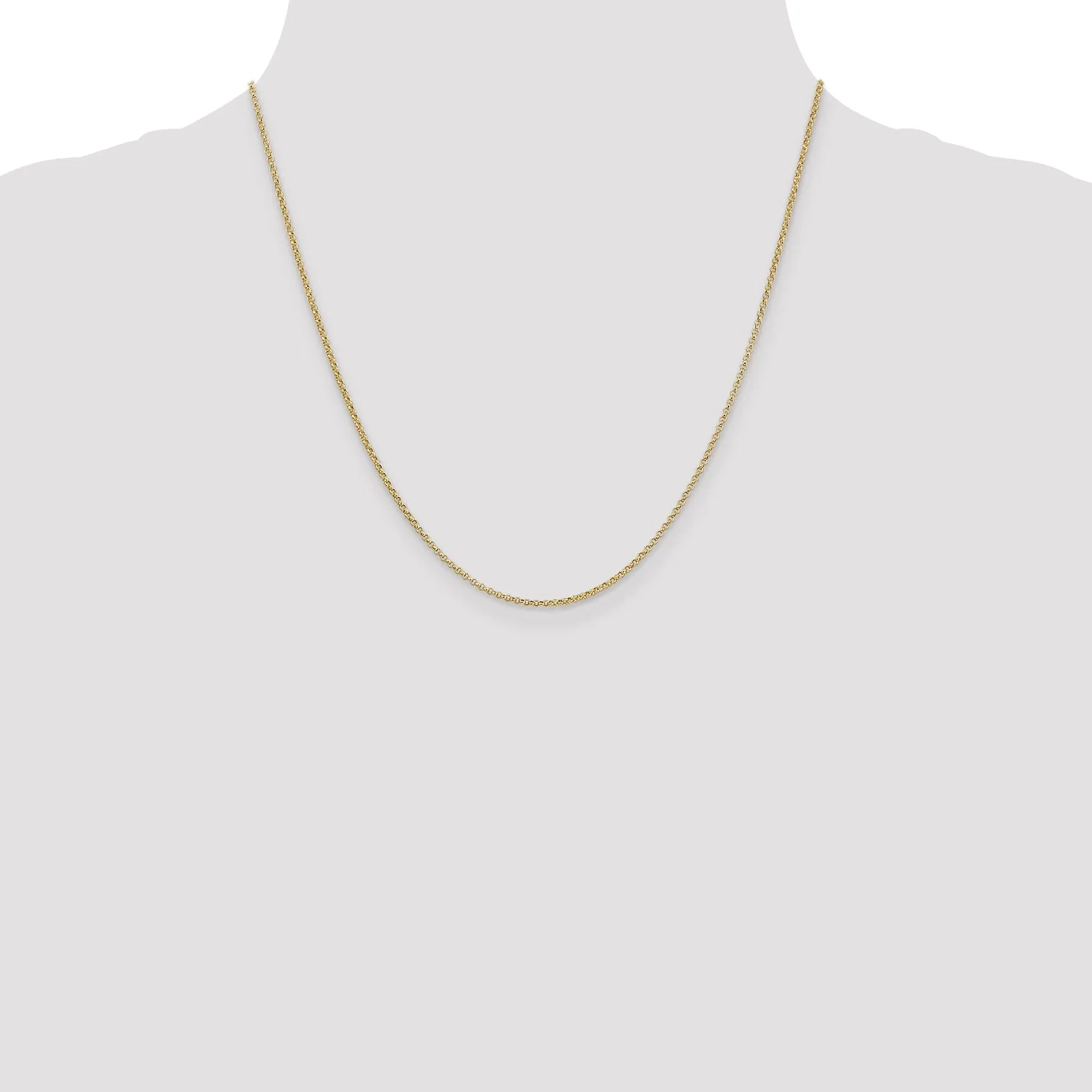 14k Yellow Gold 1.55 mm Rolo Pendant Chain