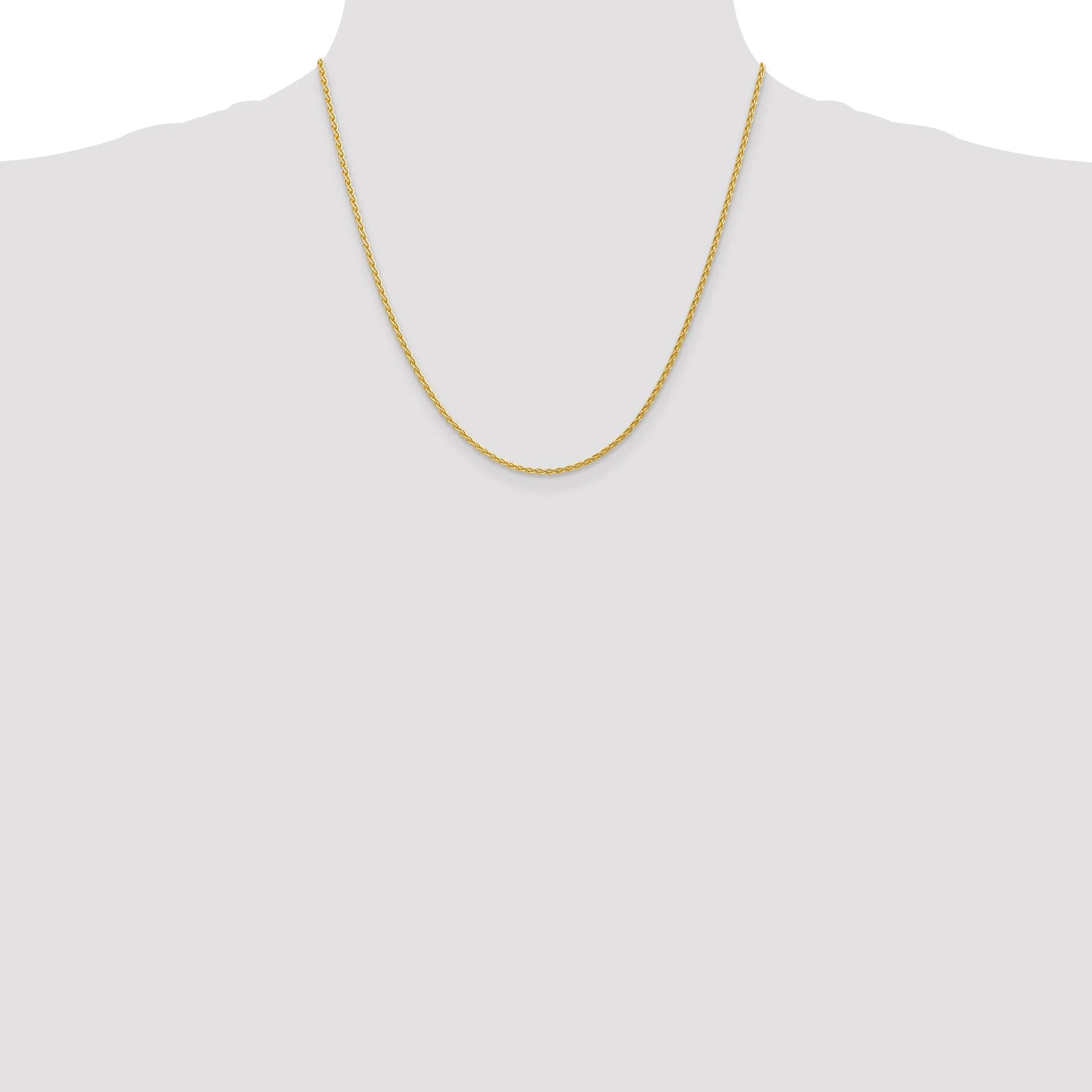 14k Yellow Gold 1.90mm Parisian Wheat Chain