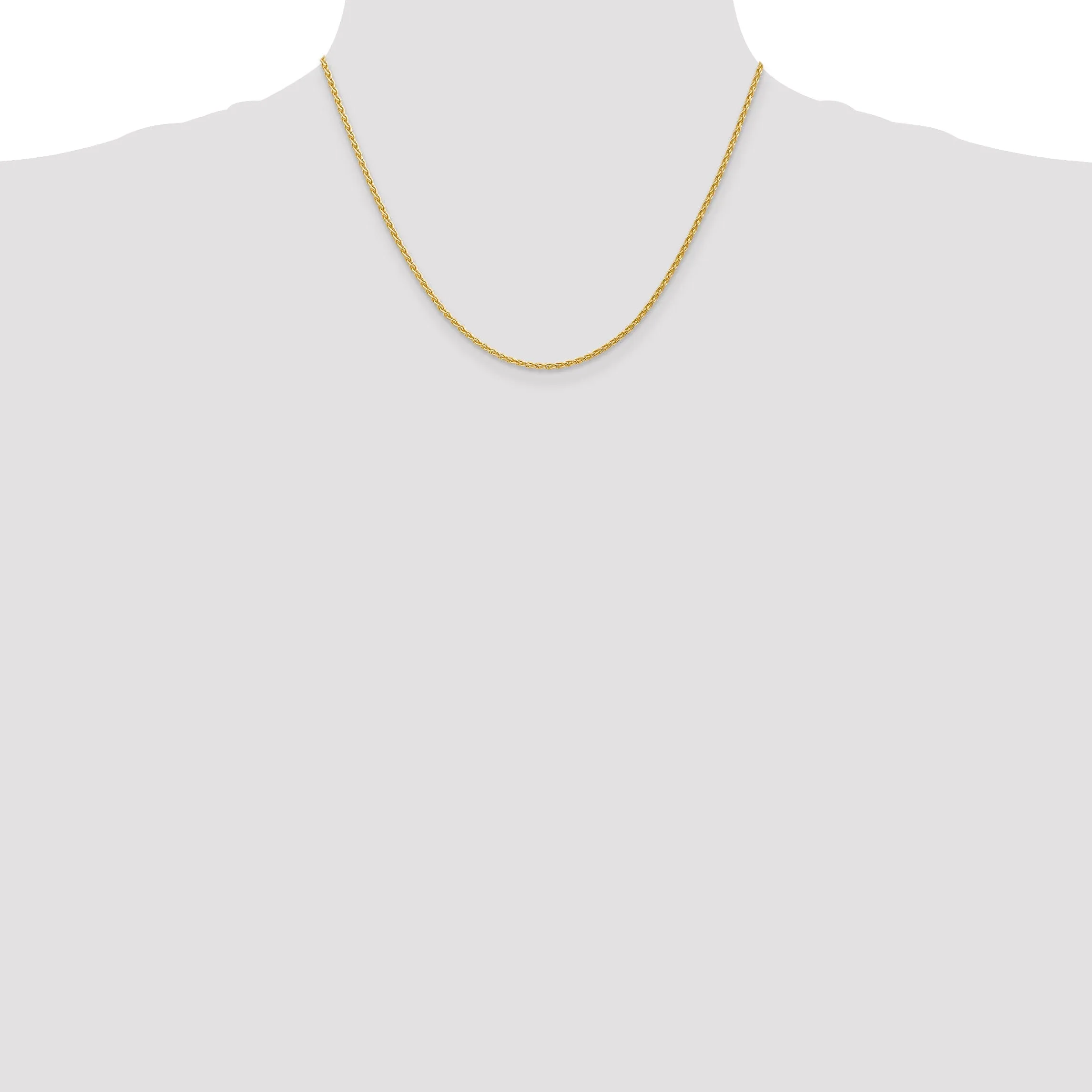 14k Yellow Gold 1.90mm Parisian Wheat Chain