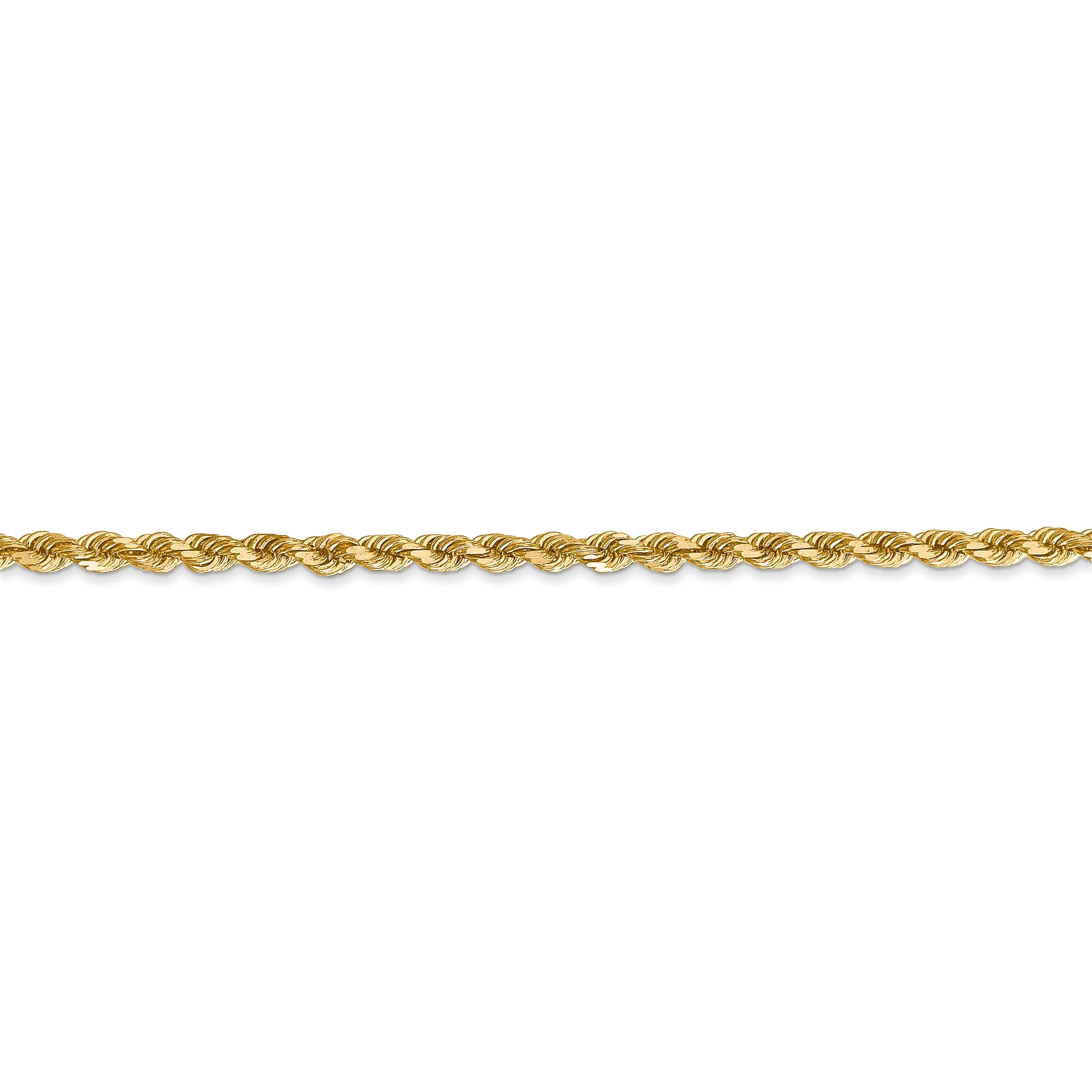 14k Yellow Gold 2.75mm Diamond Cut Rope Chain