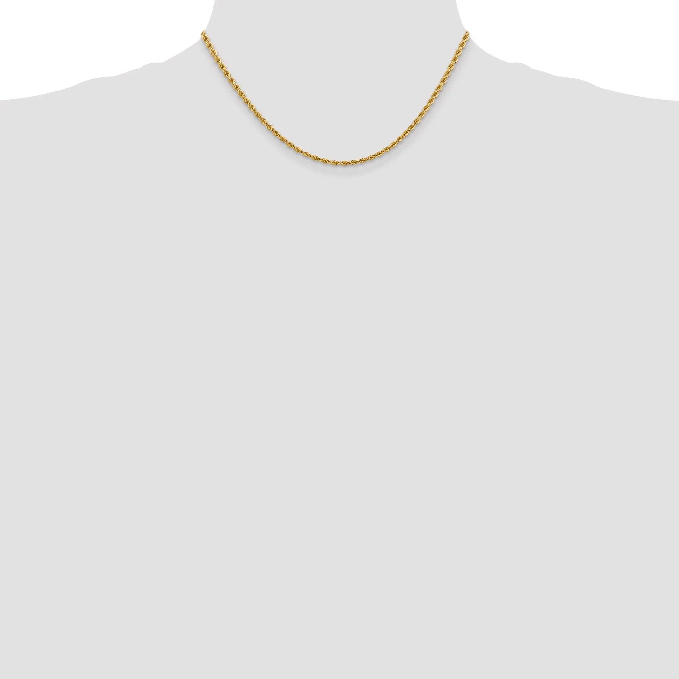 14k Yellow Gold 2.75mm Diamond Cut Rope Chain