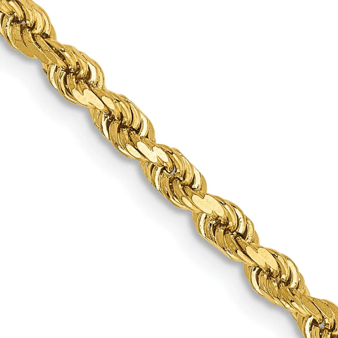 14k Yellow Gold 2.75mm Diamond Cut Rope Chain