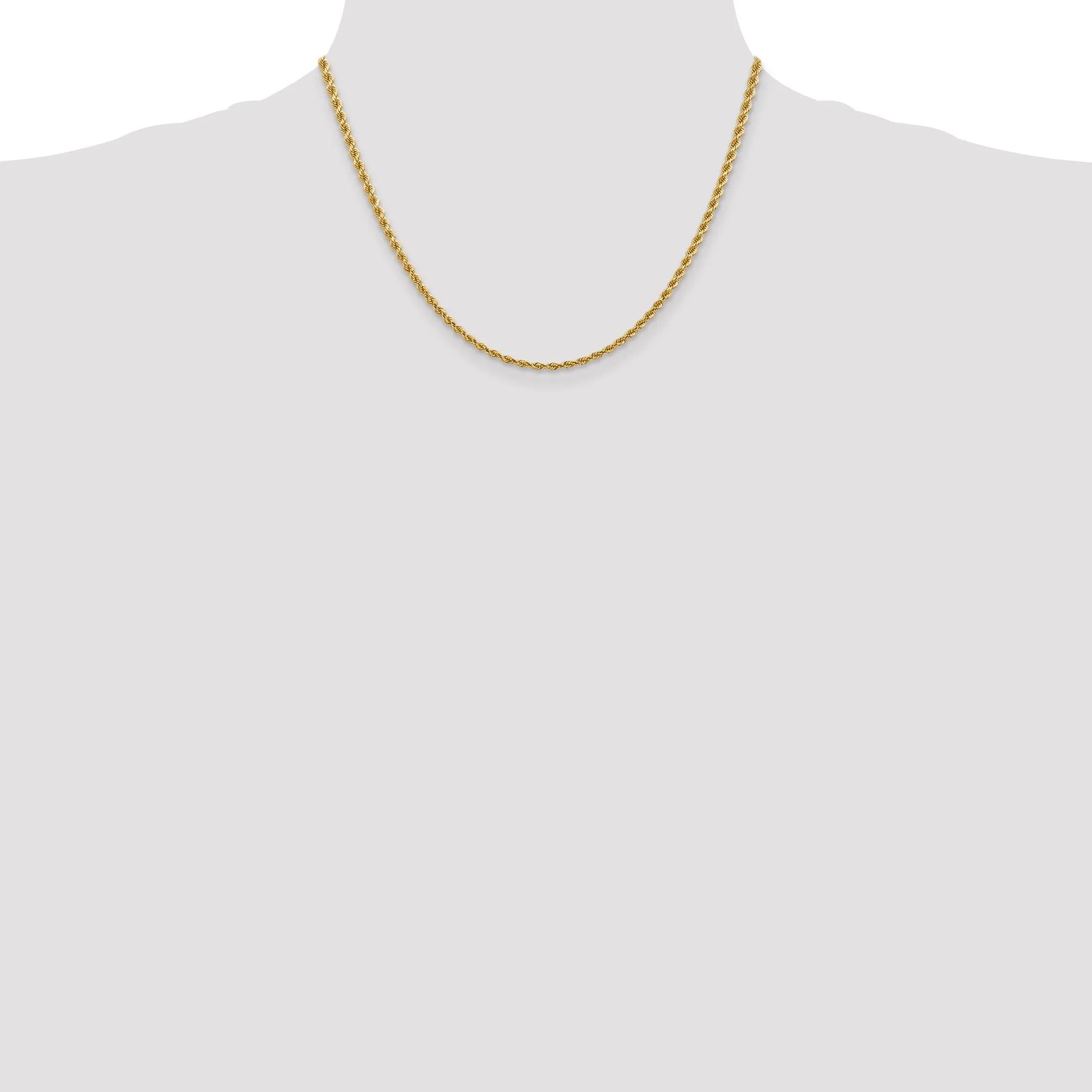 14k Yellow Gold 2.75mm Diamond Cut Rope Chain