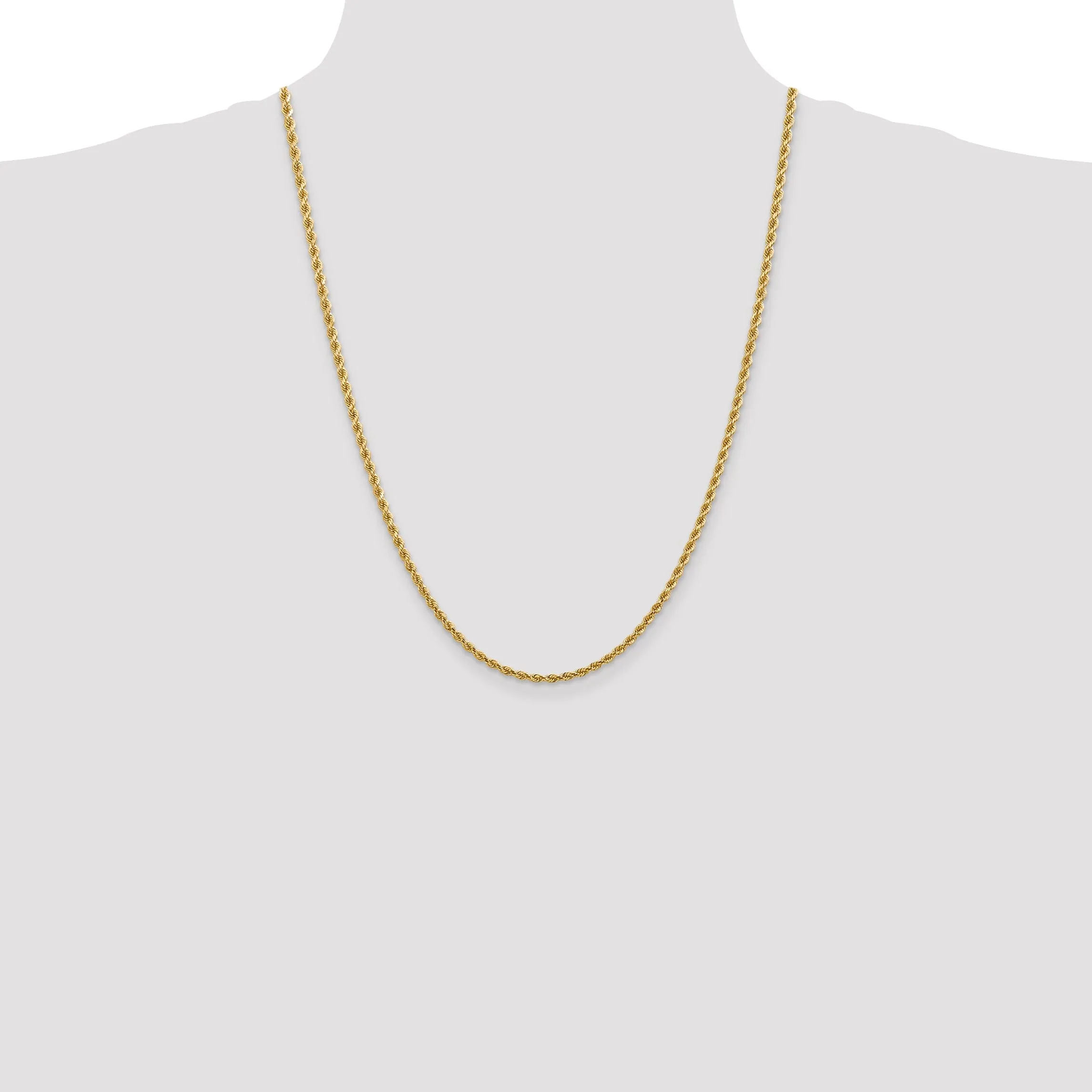 14k Yellow Gold 2.75mm Diamond Cut Rope Chain