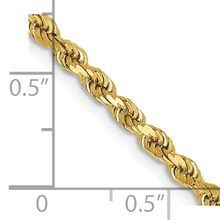 14k Yellow Gold 2.75mm Diamond Cut Rope Chain