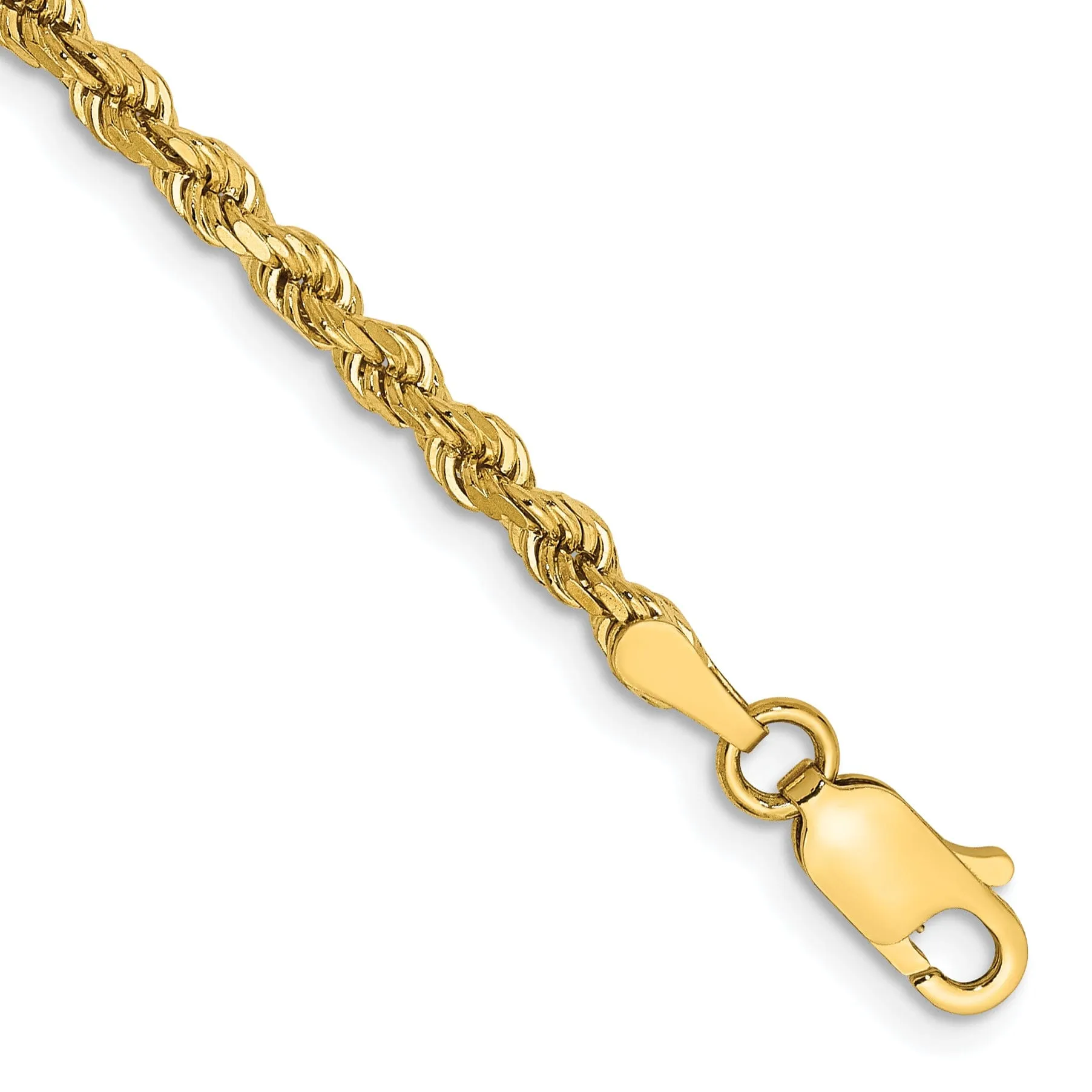 14k Yellow Gold 2.75mm Diamond Cut Rope Chain