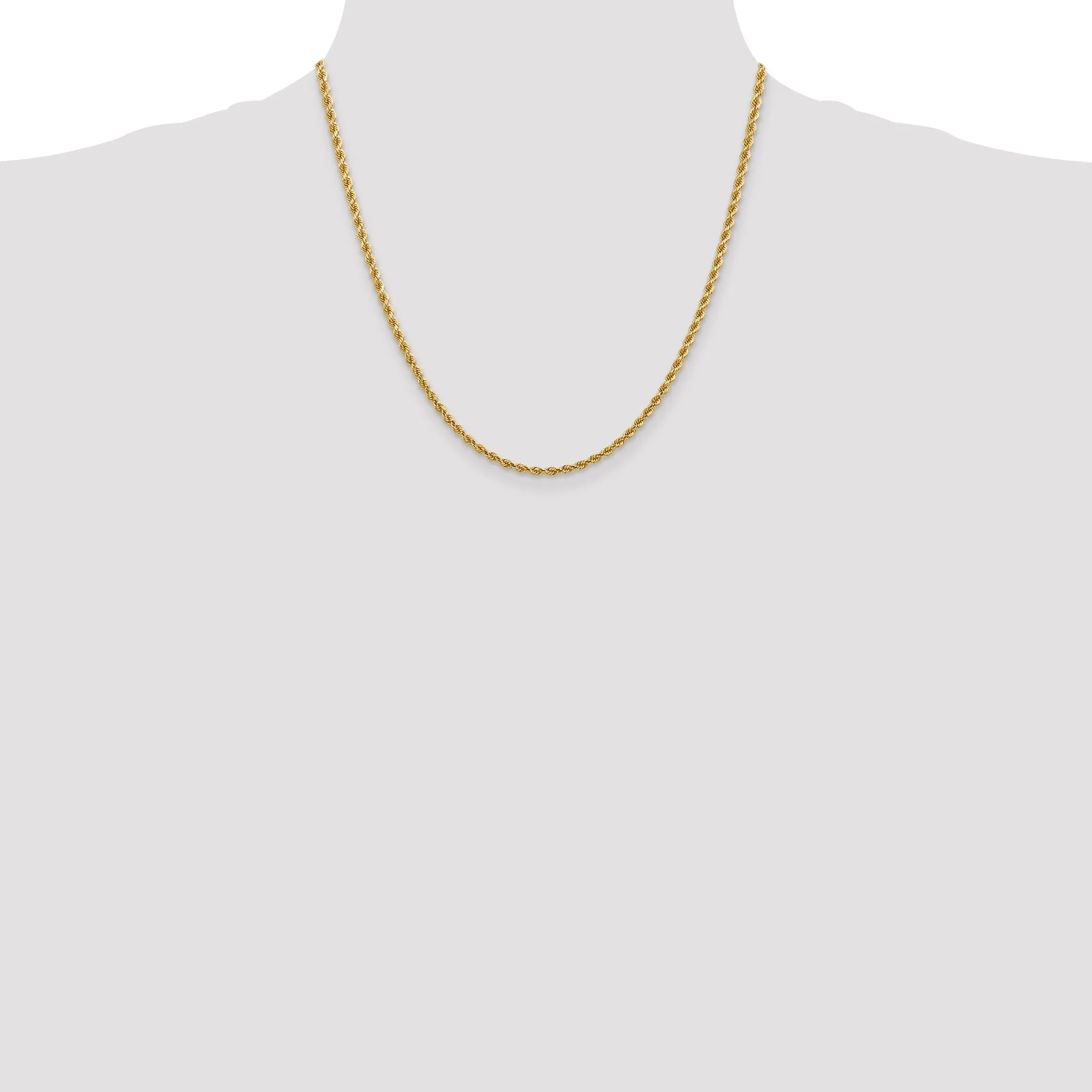 14k Yellow Gold 2.75mm Diamond Cut Rope Chain