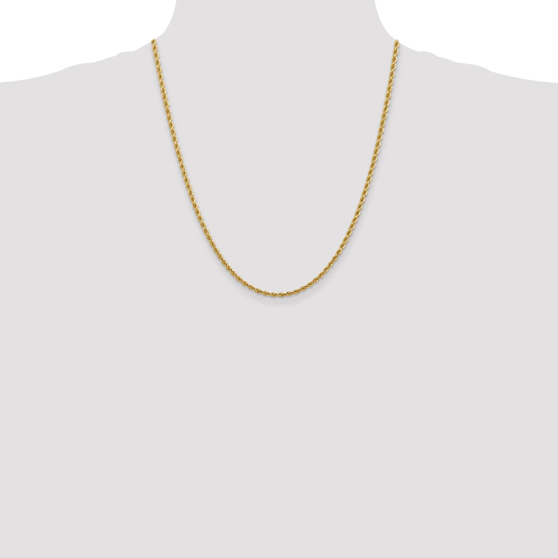 14k Yellow Gold 2.75mm Diamond Cut Rope Chain