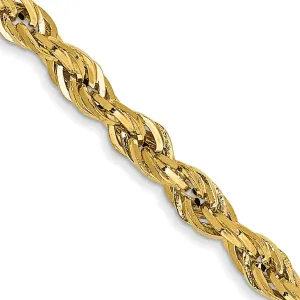 14k Yellow Gold 2.9mm Semi Solid Rope Chain