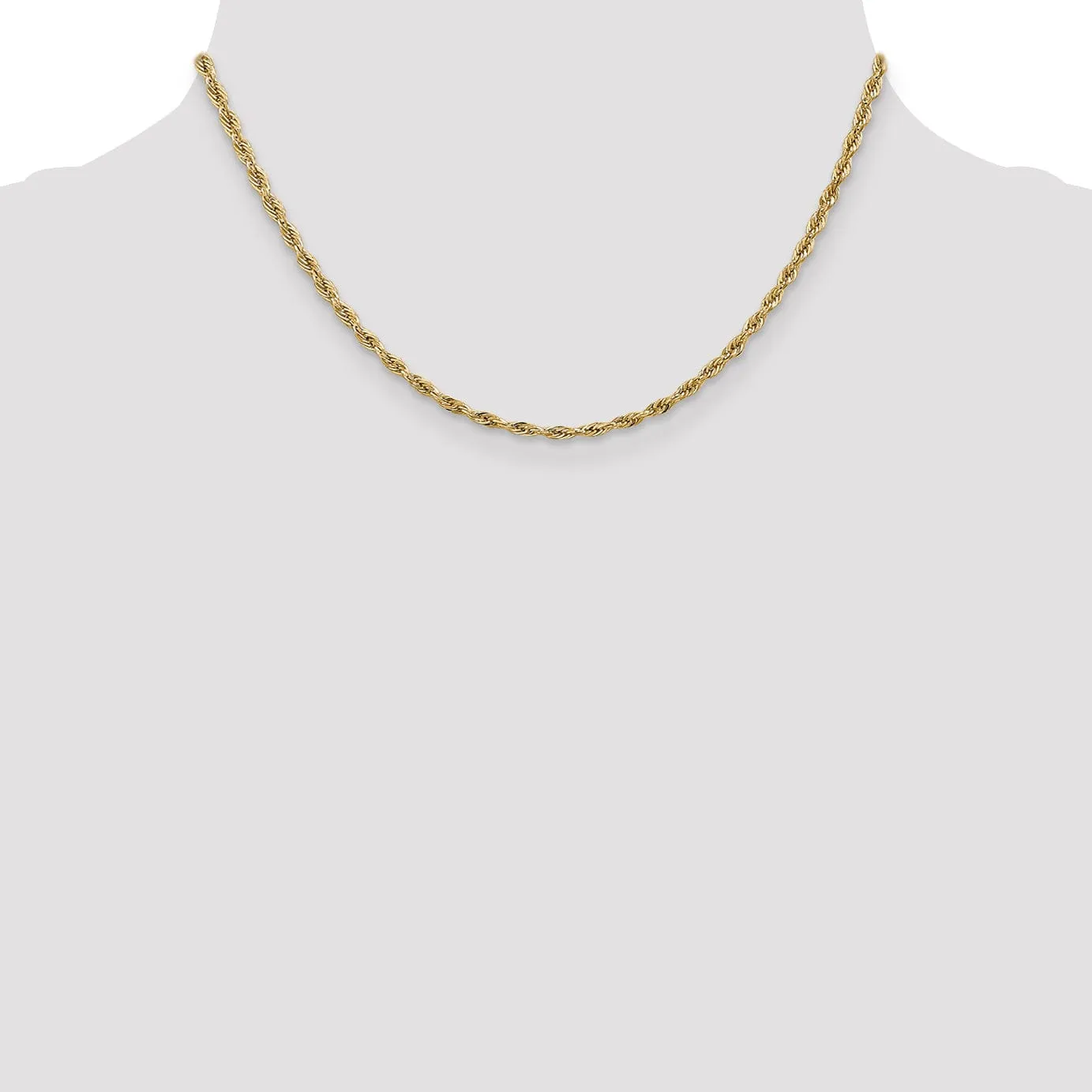 14k Yellow Gold 2.9mm Semi Solid Rope Chain