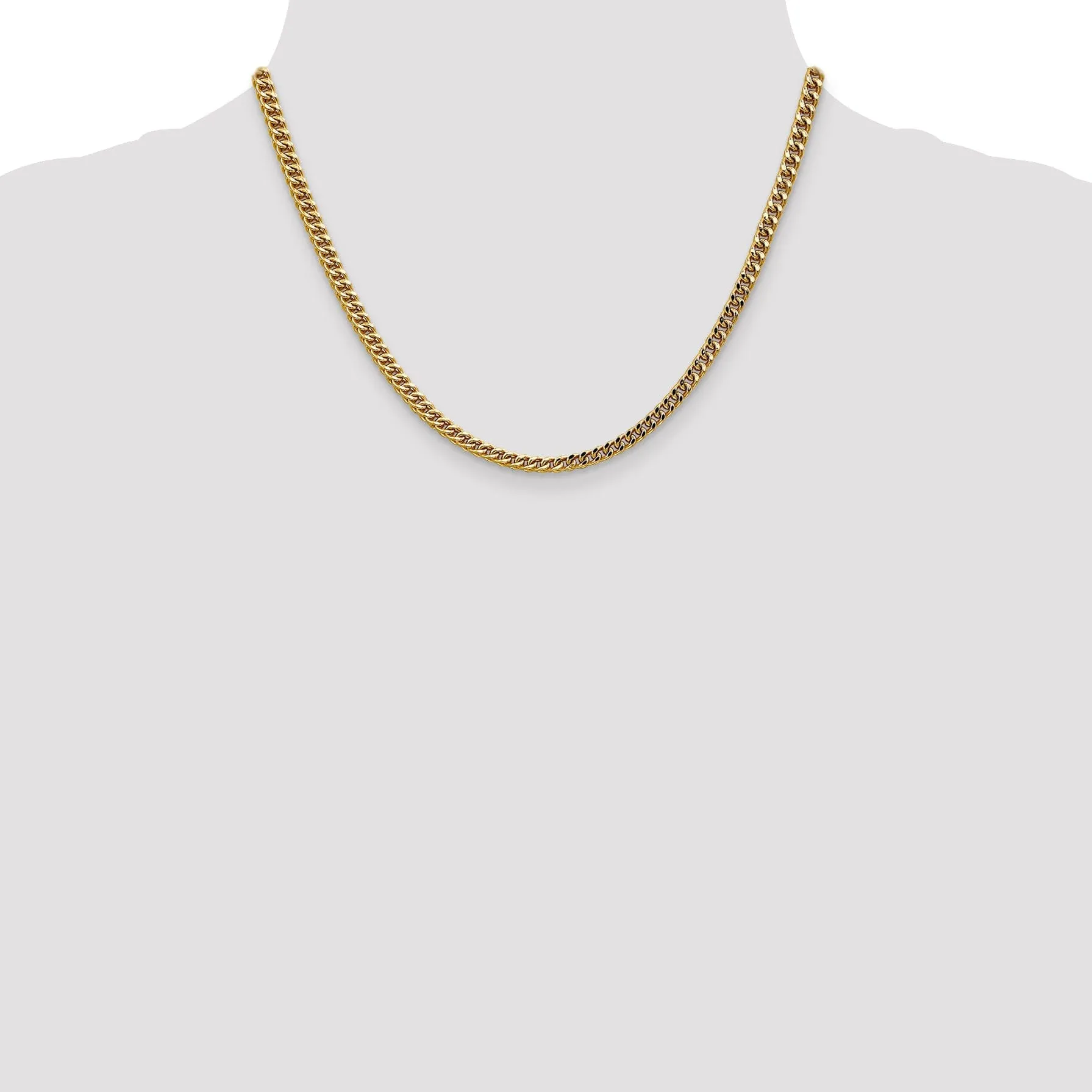 14k Yellow Gold 3.70m Semi Solid Franco Chain