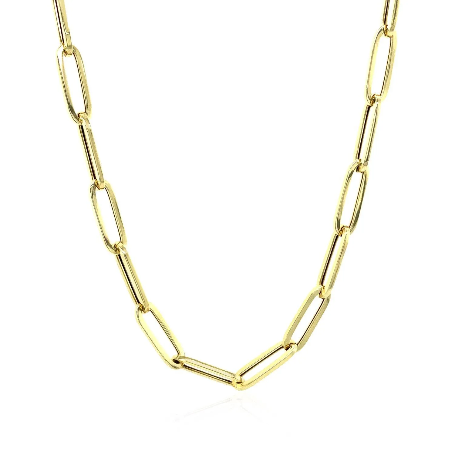 14K Yellow Gold Bold Paperclip Chain (4.2 mm)