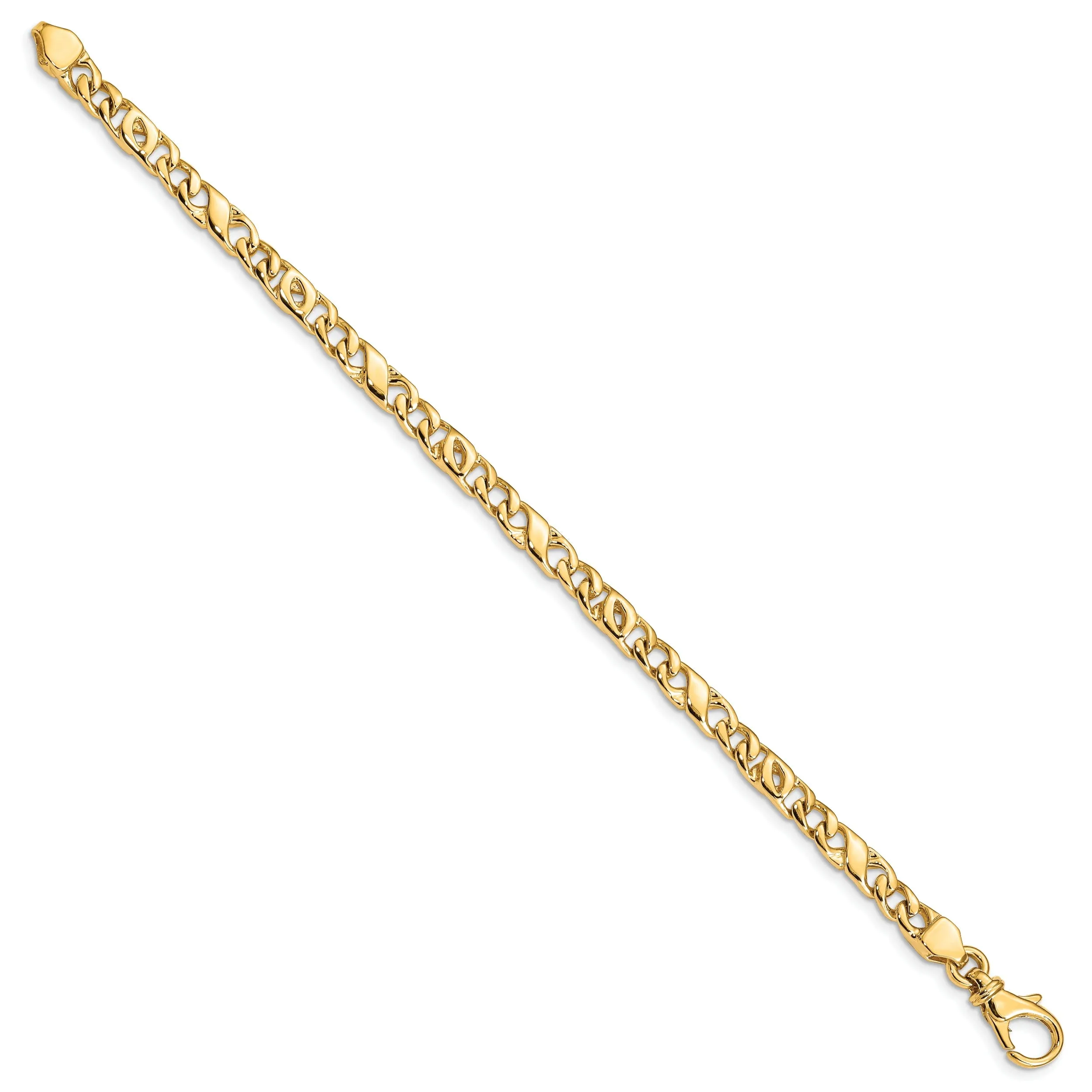 14k Yellow Gold Solid 5.00mm Fancy Link Chain