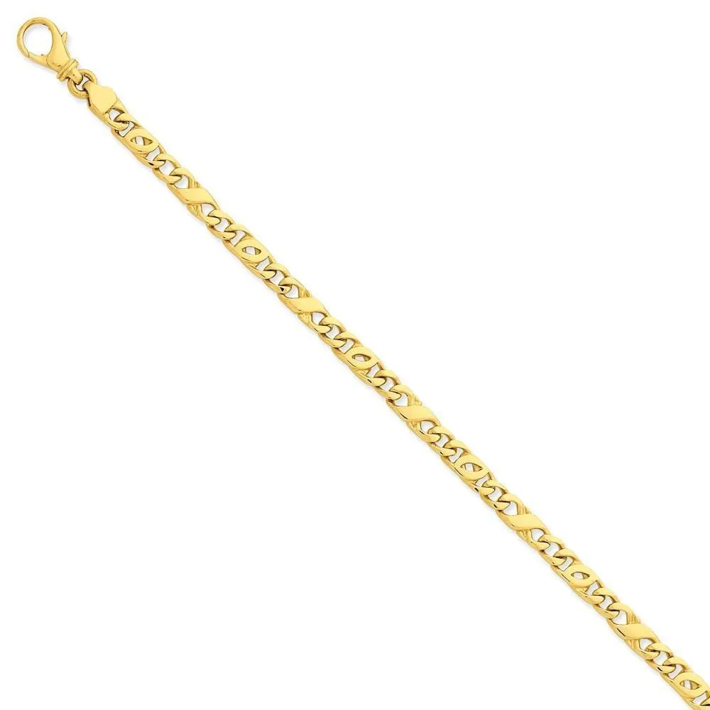 14k Yellow Gold Solid 5.00mm Fancy Link Chain