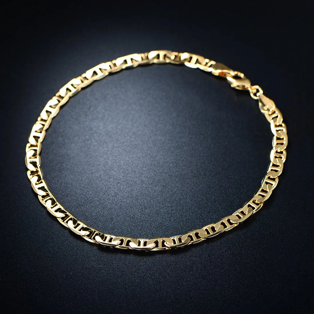 18K Gold Plated 6mm Mariner Anklet