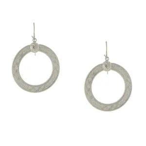 1928 Jewelry Etched Round Drop Earrings