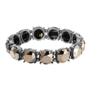 1928 Jewelry Hematite-Color Stone Stretch Bracelet