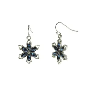 1928 Jewelry Montana Blue Snowflake Crystal Drop Earrings