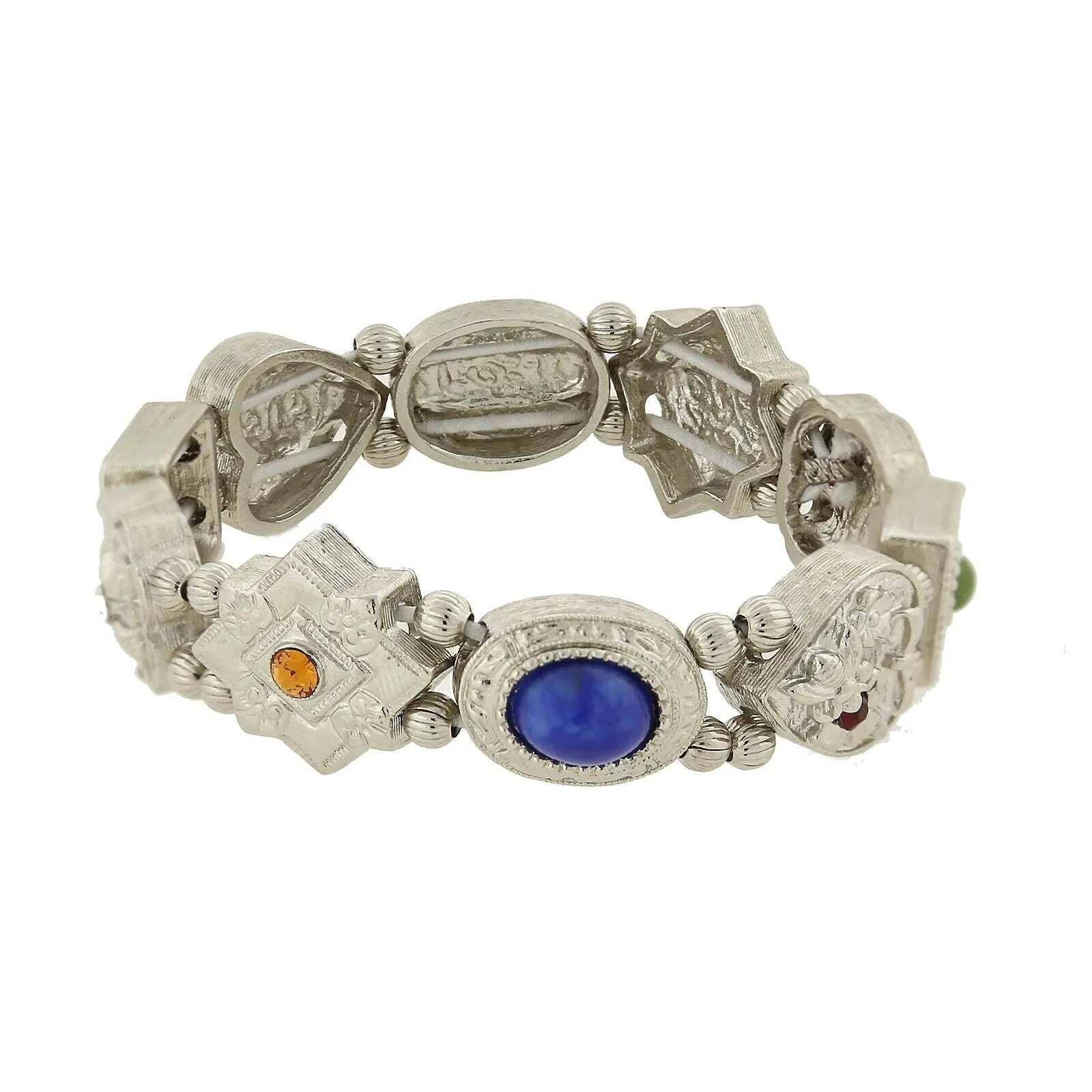 1928 Jewelry Multi Charm Link Stretch Bracelet