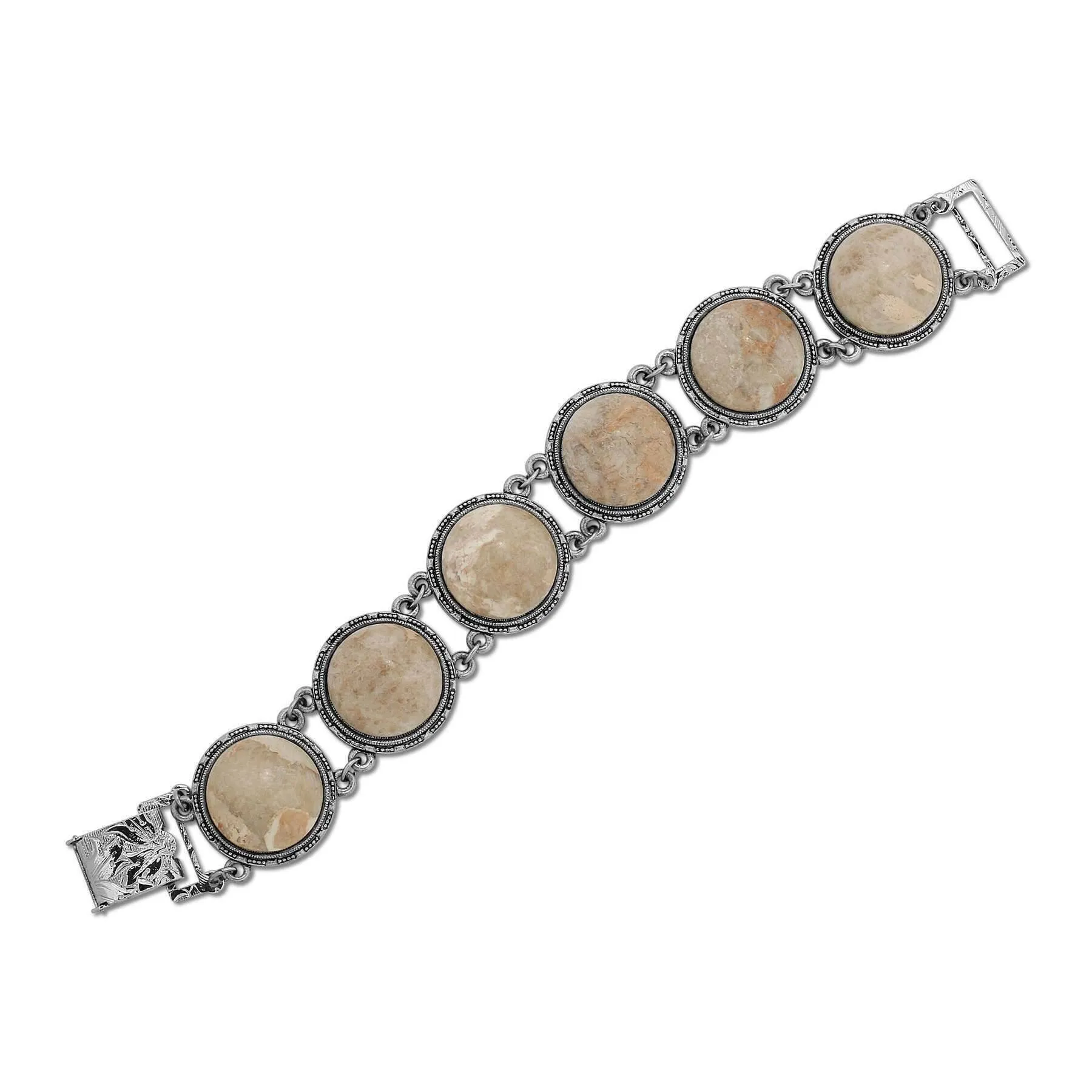 1928 Jewelry Riverstone Semi Precious Link Bracelet