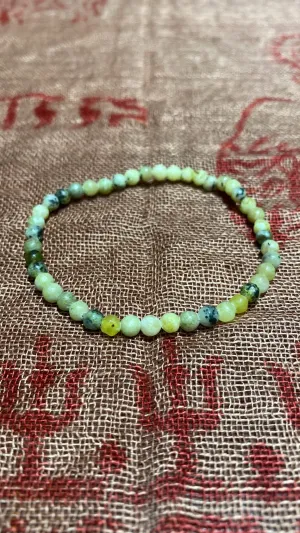 4MM Yellow Turquoise Bead Stretchy Cord Bracelet